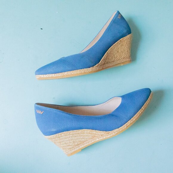 NEW Viscata Roses Limited Edition Canvas V Cut Espadrille Wedges Size EU 39 - Picture 3 of 9